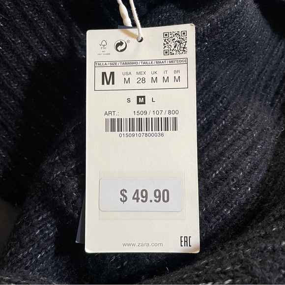 Zara Charcoal Off-the-Shoulder Sweater - Picture 9 of 11